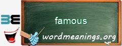 WordMeaning blackboard for famous